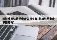 新加坡区块链基金会公司名称[新加坡基金会币圈意义]